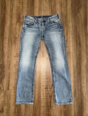 Silver Women Jeans 32x33 Suki High Rise Baby Boot